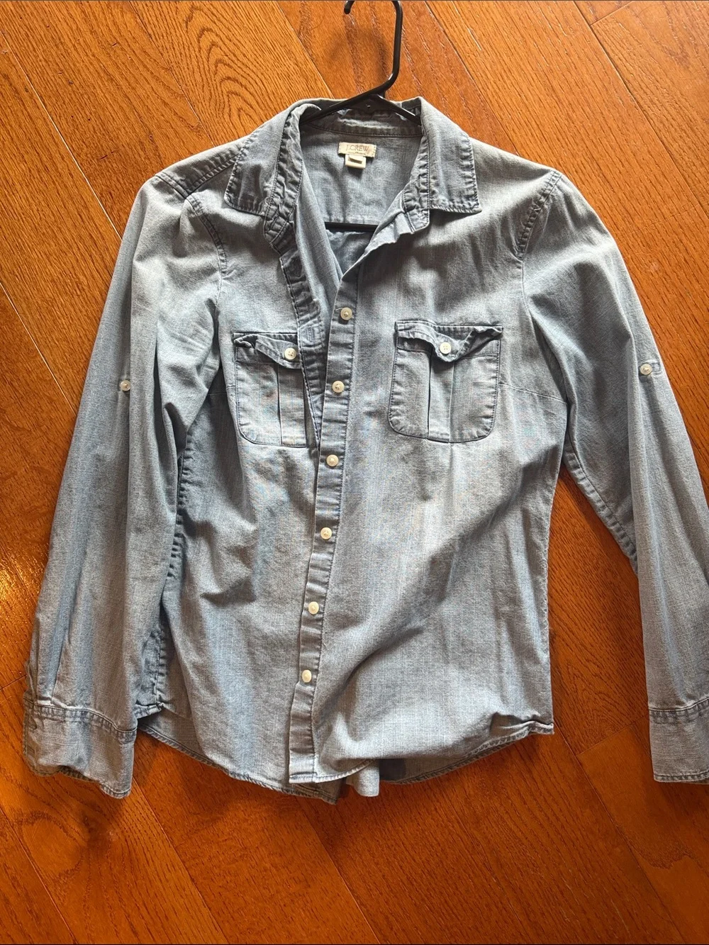 J. Crew Washed Light Blue Denim Button-Down Shirt
